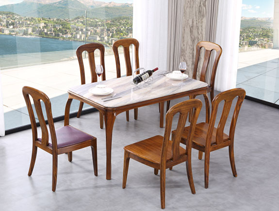 KT901餐台KY606餐椅康锐家居现代风格实木餐桌椅子