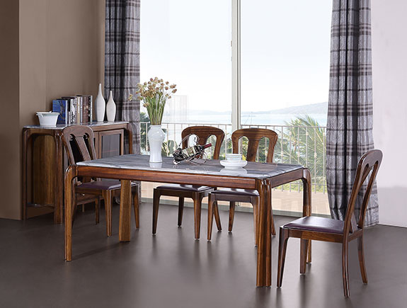 KT902餐台KY606餐椅康锐家居现代风格实木餐桌椅子