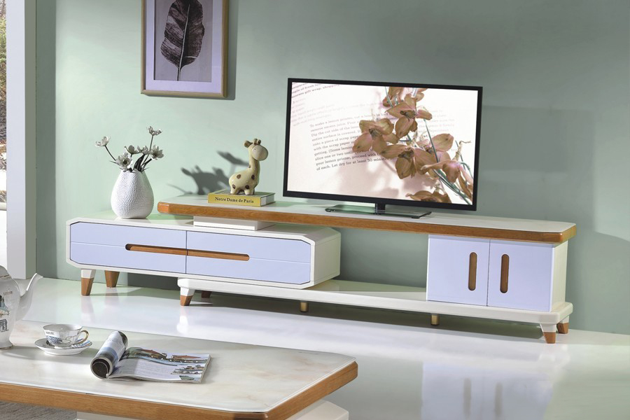 D2902玻璃电视柜博峰现代风格实木地柜
