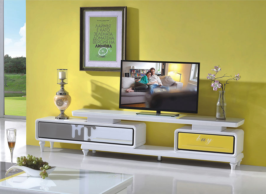 D2802玻璃电视柜博峰现代风格实木地柜
