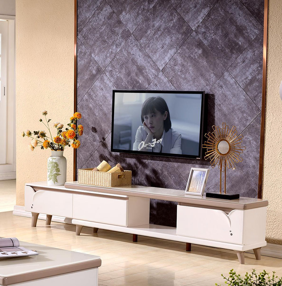 D5101玻璃电视柜博峰现代风格实木地柜