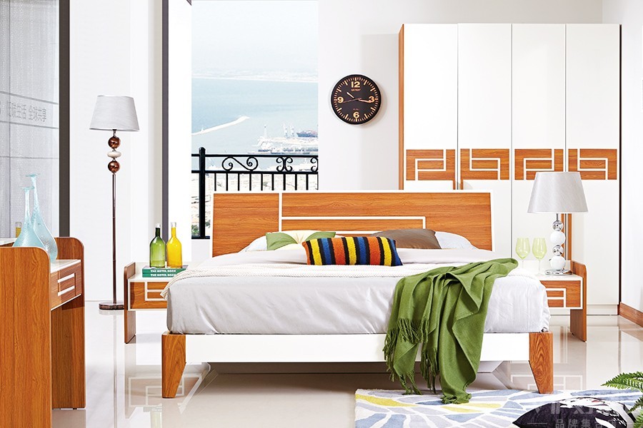 V802大床V802床头柜城市恋人现代风格板式床板式床头柜