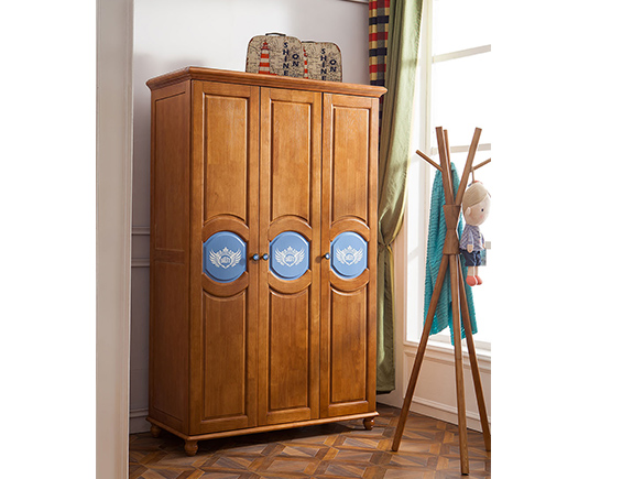 801门板+通用三门柜身衣柜夏洛特地中海风格实木衣柜